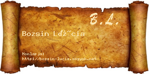 Bozsin Lúcia névjegykártya